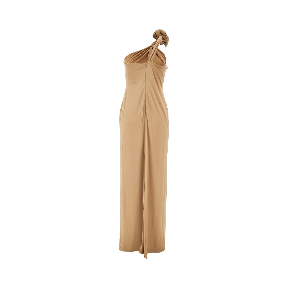 One-shoulder jersey long dress