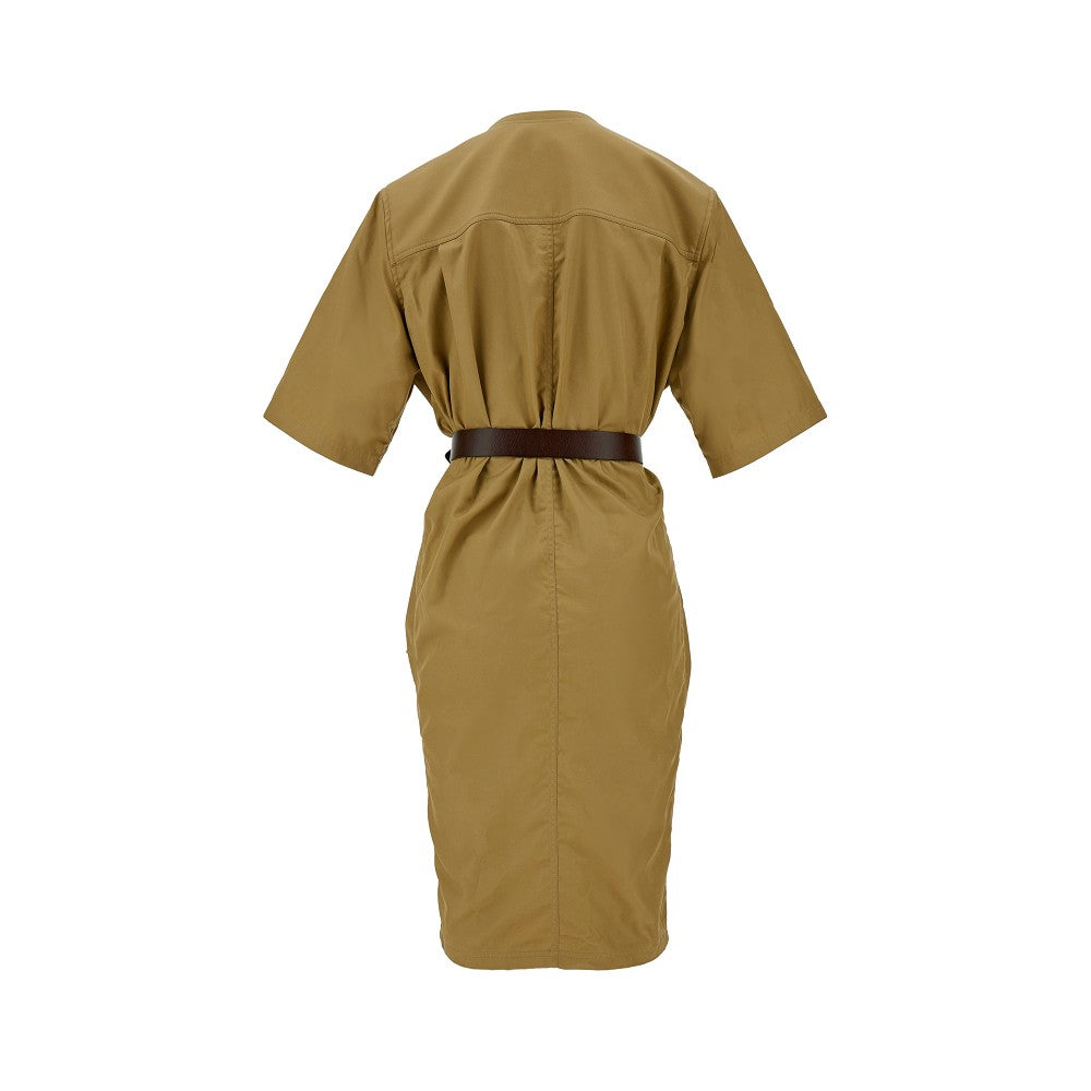 Cotton Saharienne dress with belt