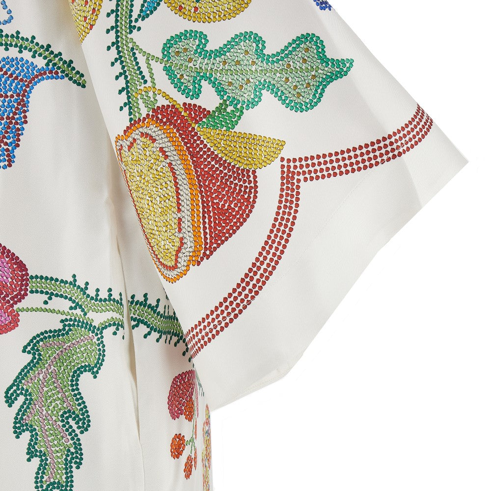 Silk twill midi kaftan