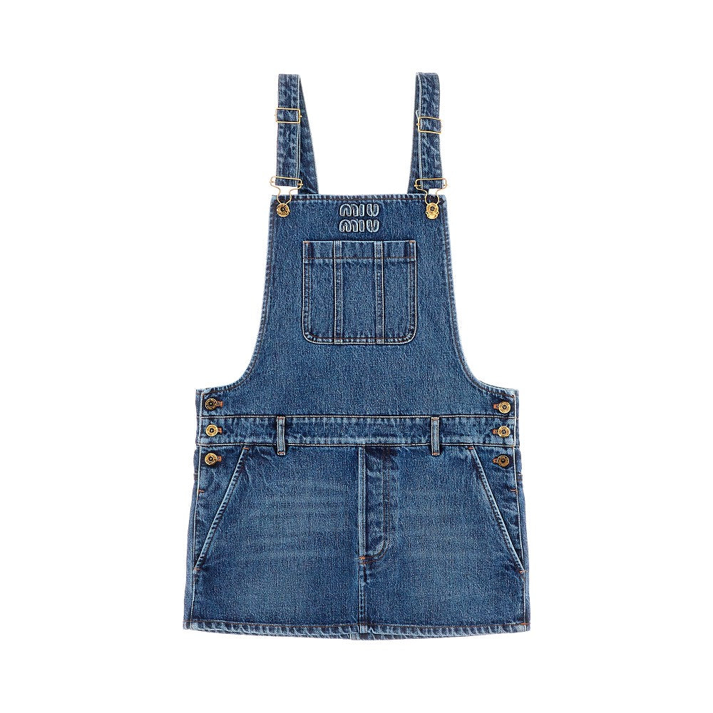 Denim dungarees mini dress