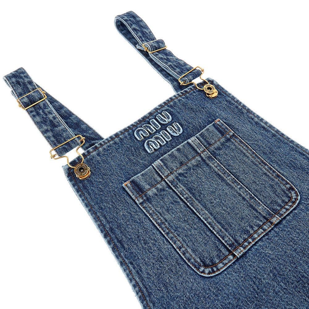 Denim dungarees mini dress