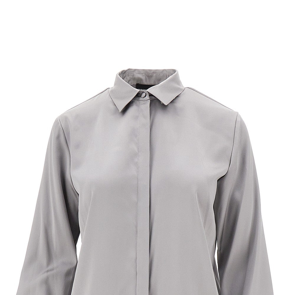 Stretch silk satin shirt