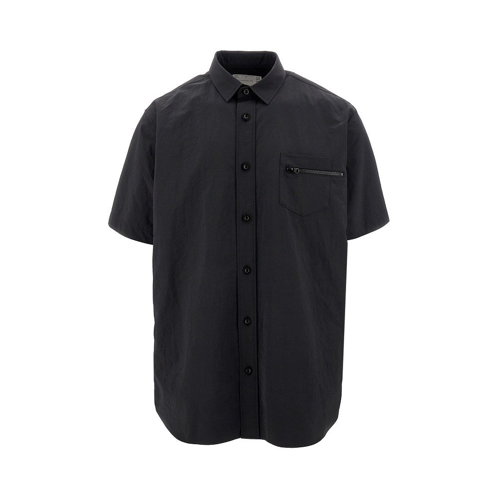 Techno poplin shirt with side zip details