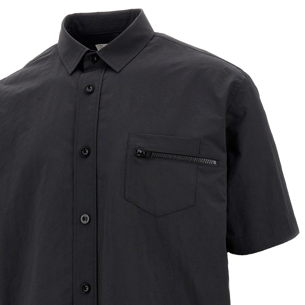 Techno poplin shirt with side zip details