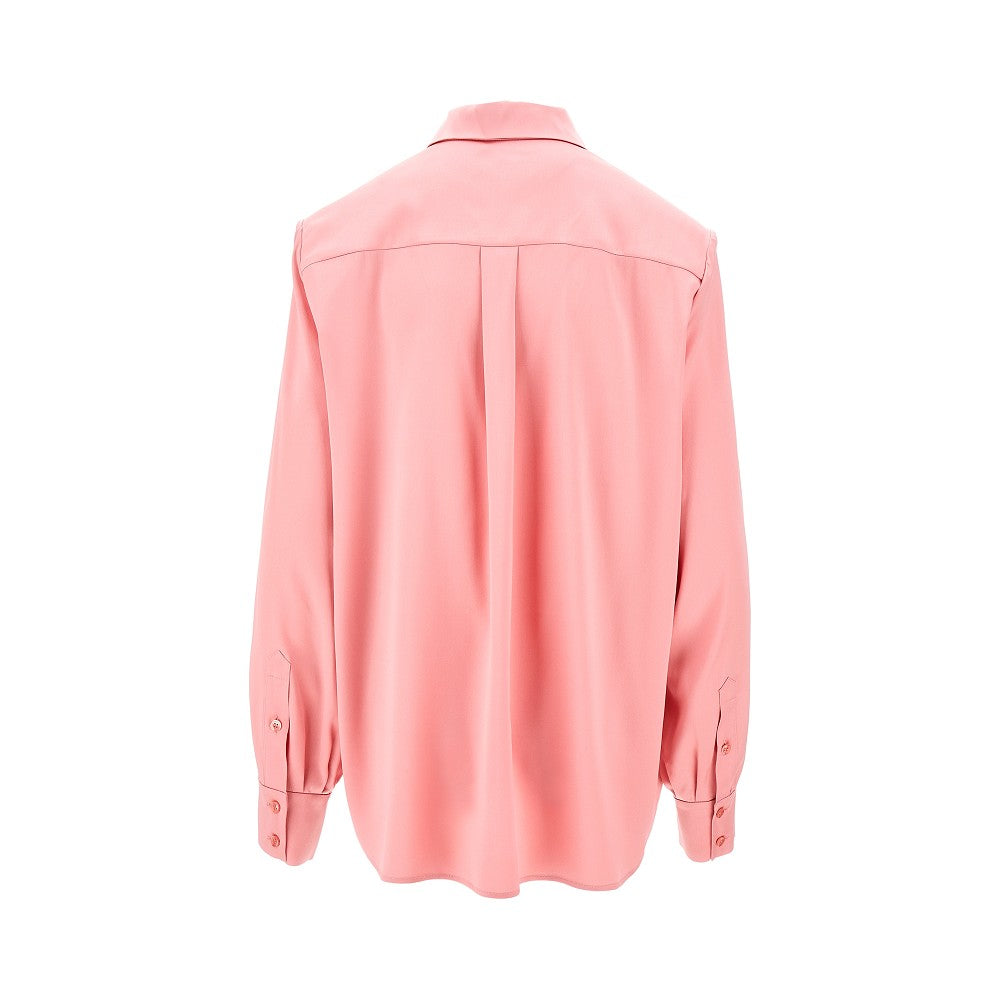 Satin shirt with padded shoulders