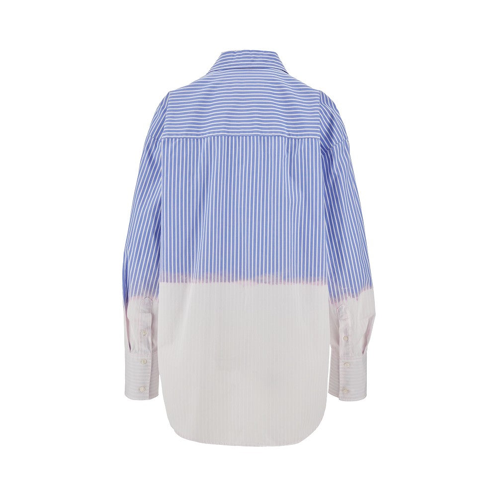 Poplin shirt with bleached effect