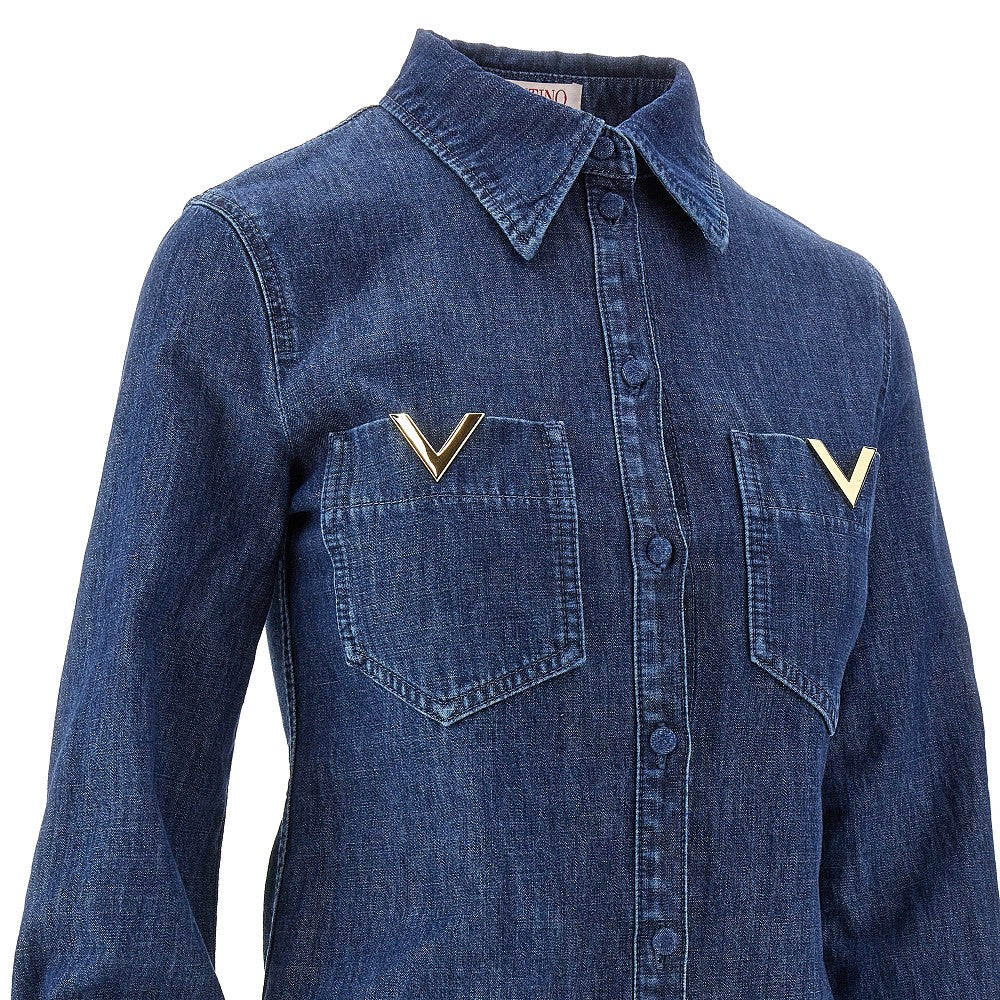 Camicia &#39;V Gold&#39; in Chambray Denim