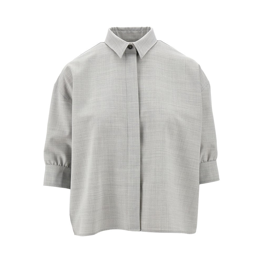 Mélange wool-blend shirt