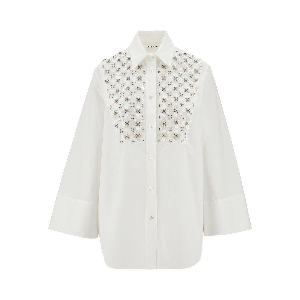 Shirt with embellished plastron