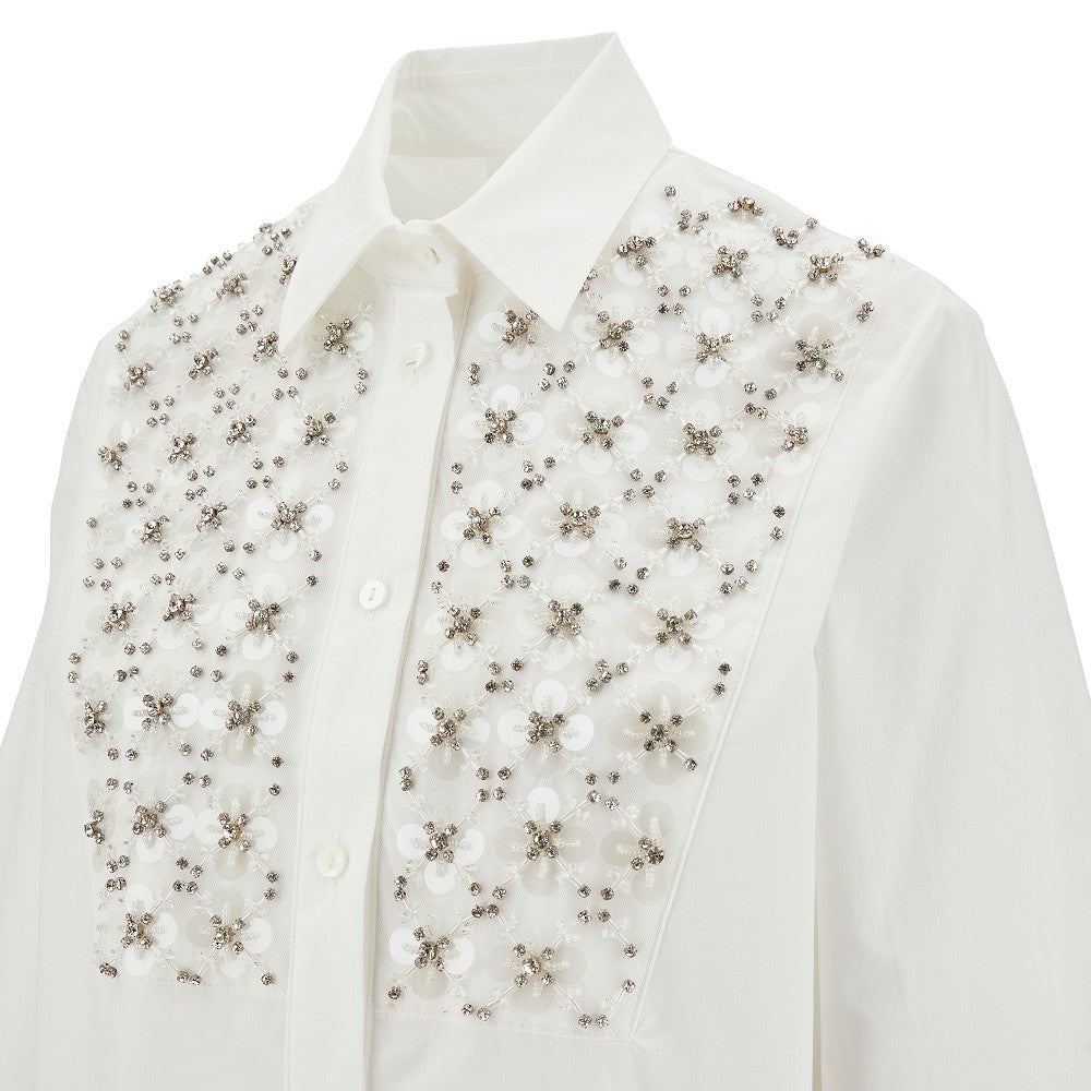 Shirt with embellished plastron