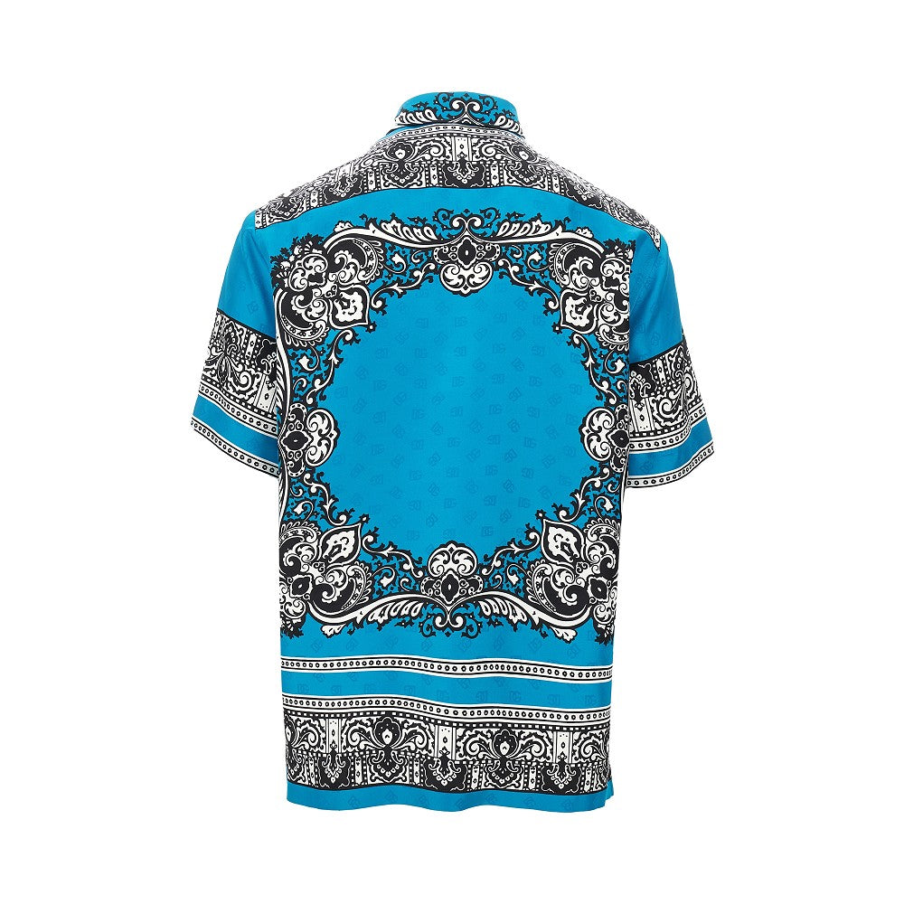 Bandana print jacquard silk shirt