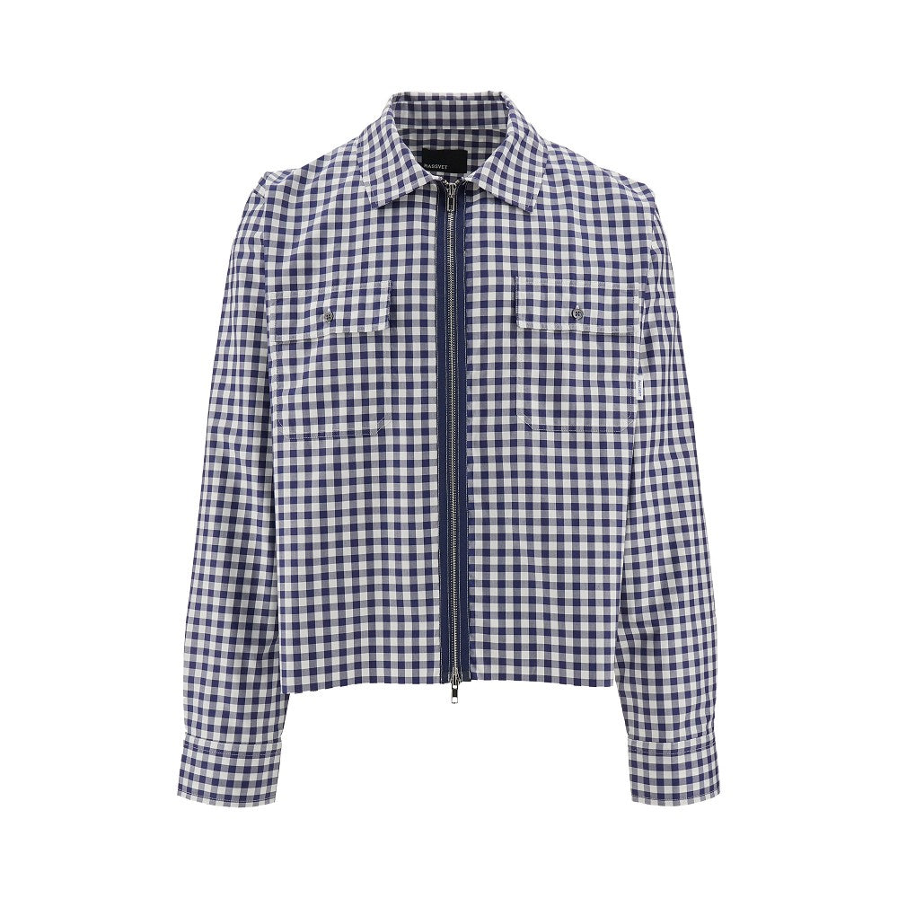 Check shirt with zip closure