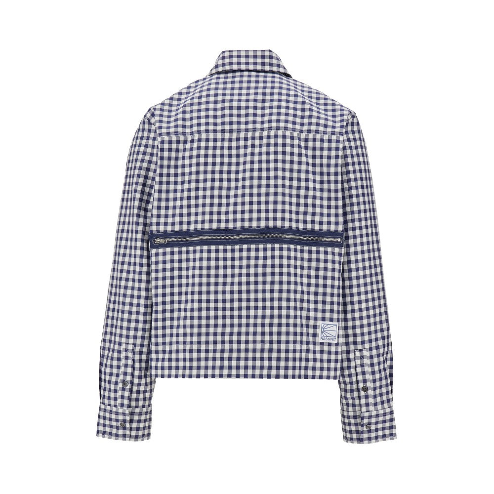 Check shirt with zip closure