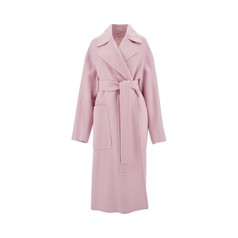 Virgin wool wrap coat