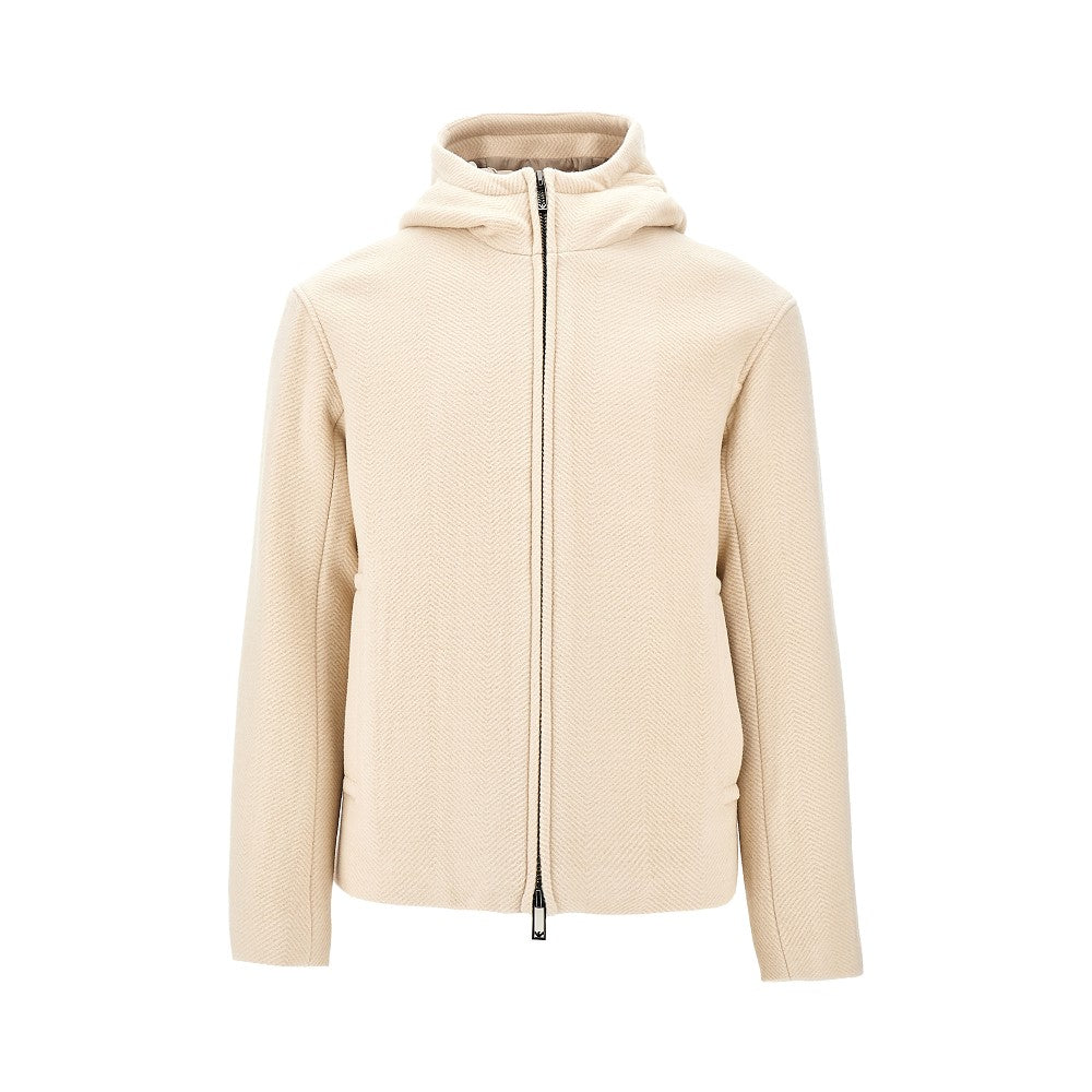 Wool full-zip blouson jacket