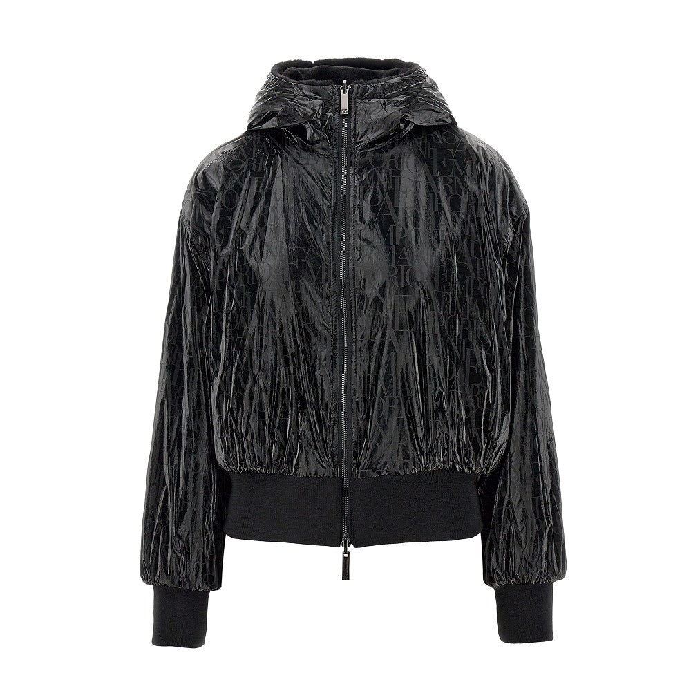 Faux-fur and nylon reversible blouson jacket