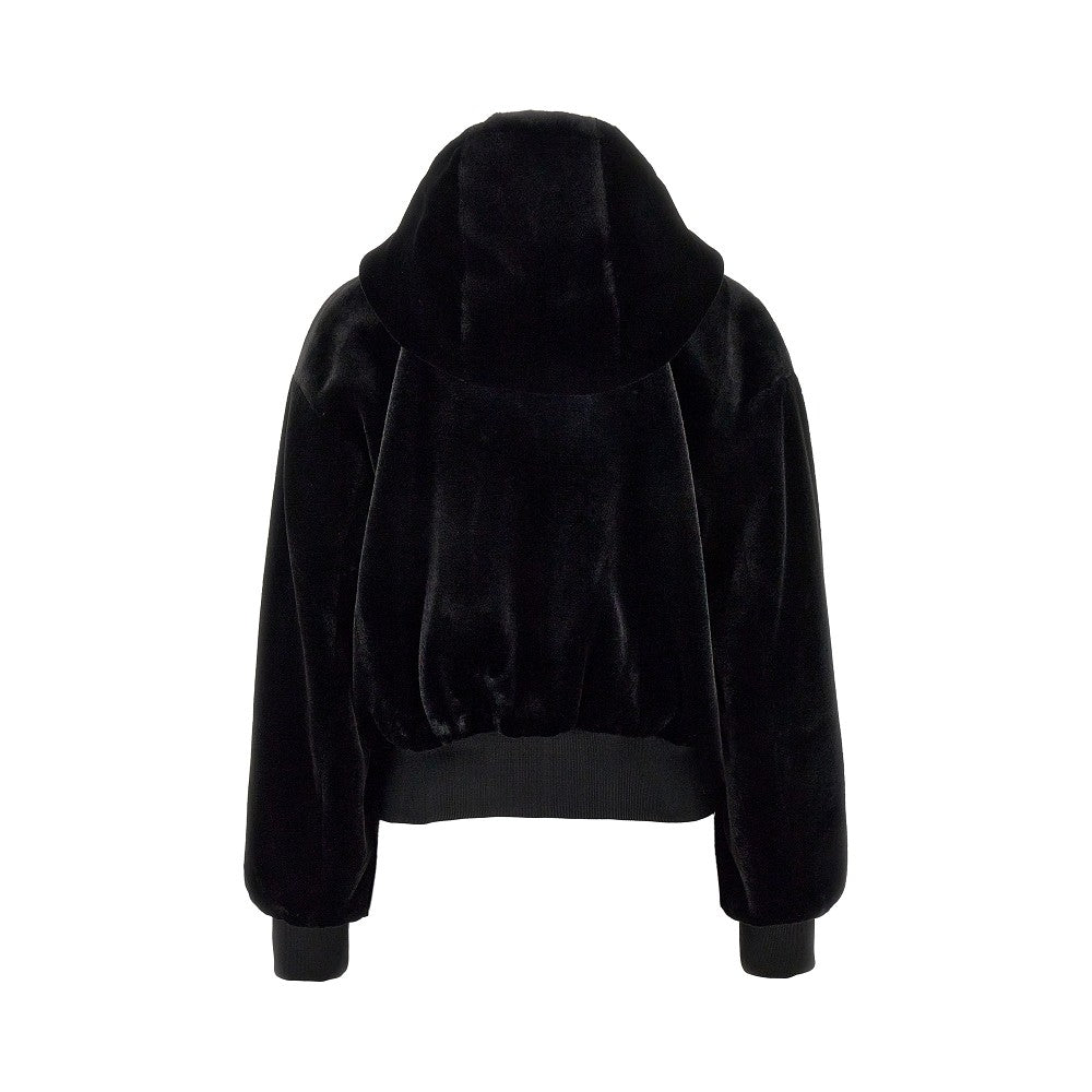 Faux-fur and nylon reversible blouson jacket