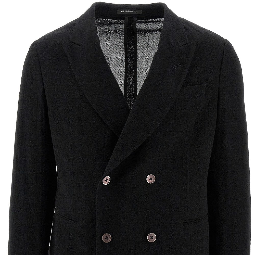 Jacquard wool double-breasted jacket