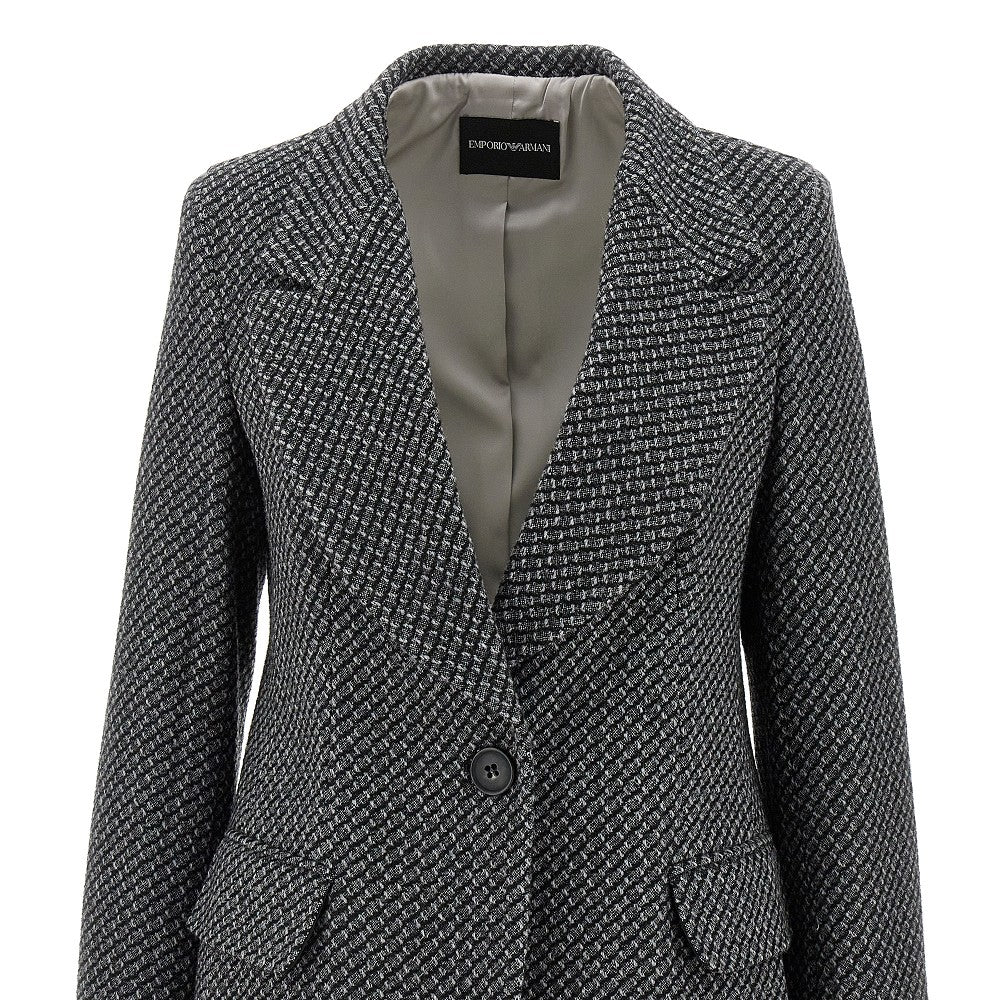 Jacquard wool-blend single-breasted jacket