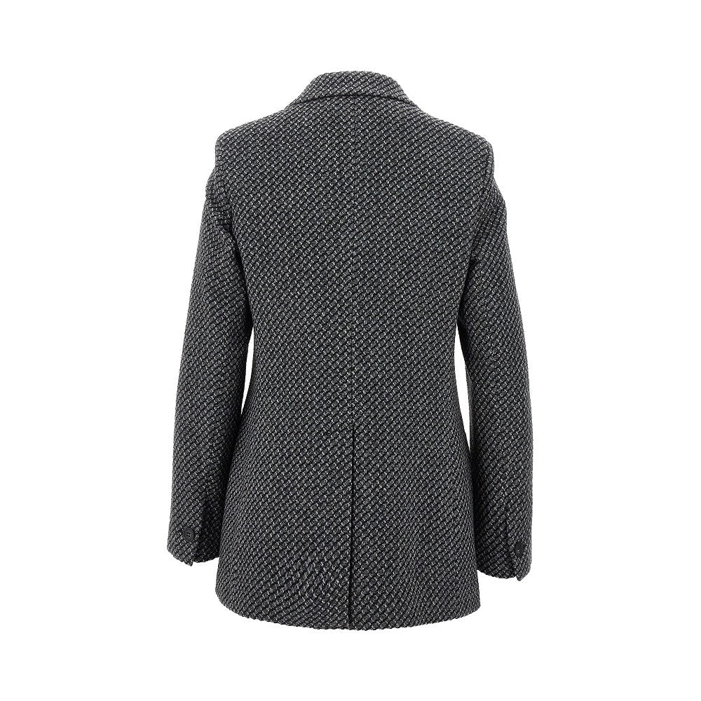 Jacquard wool-blend single-breasted jacket