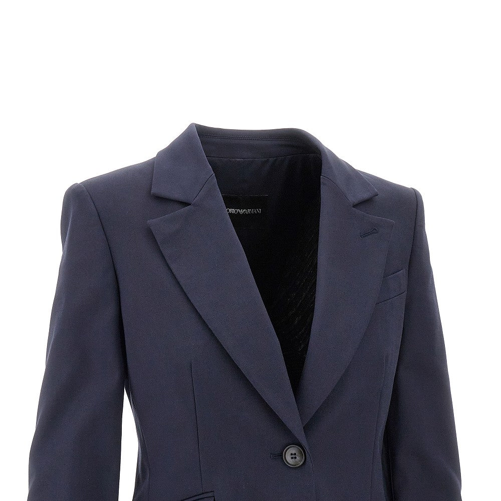 Stretch cotton-blend single-breasted jacket