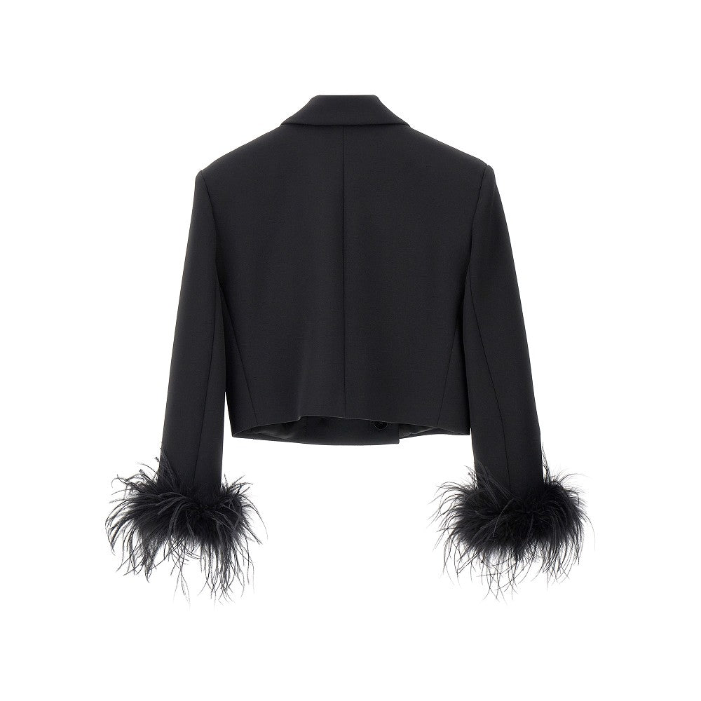 Feathers cuffs cropped Jacket