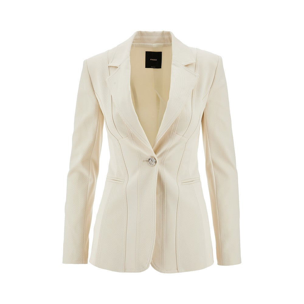 Blazer bimateriale in tricotina e neoprene