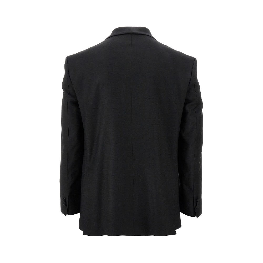 Stretch wool single-breasted jacket