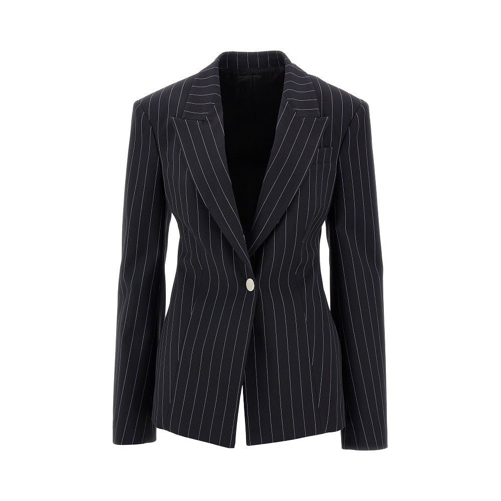 Blazer in misto lana gessata