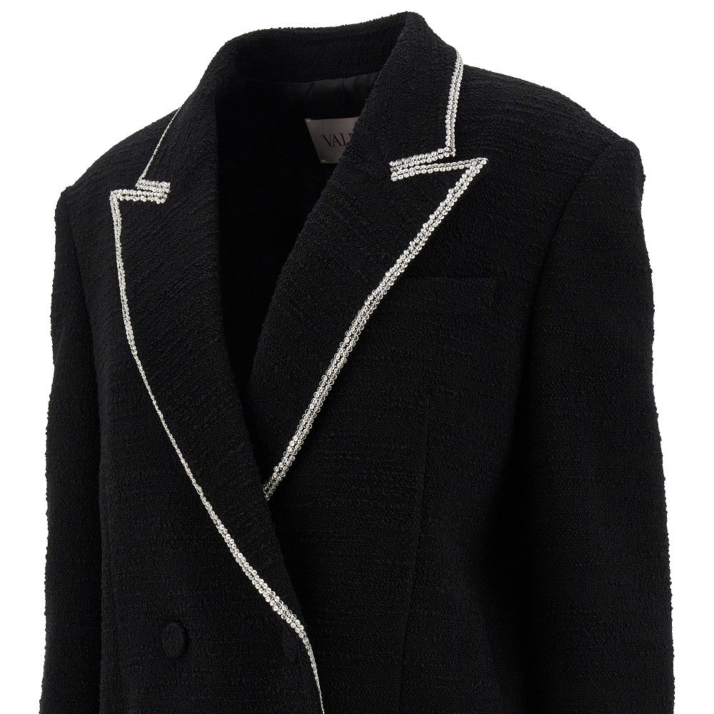 Blazer in Light Wool Tweed con cristalli