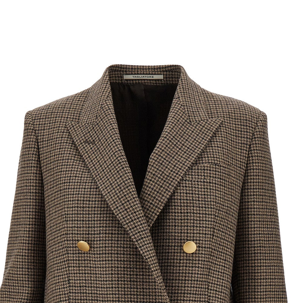 &#39;Jasmine&#39; 	houndstooth double-breasted jacket