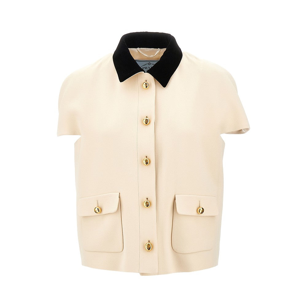 Compact sablé short-sleeved jacket