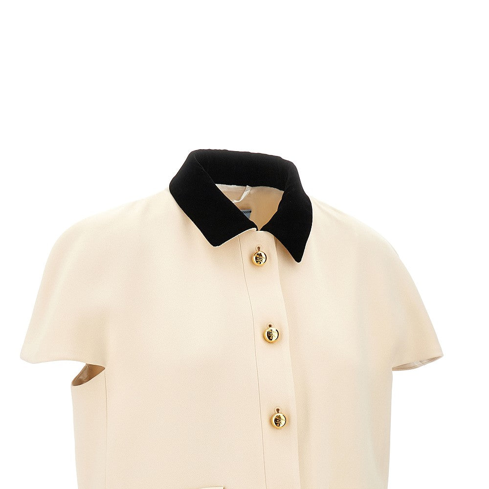 Compact sablé short-sleeved jacket