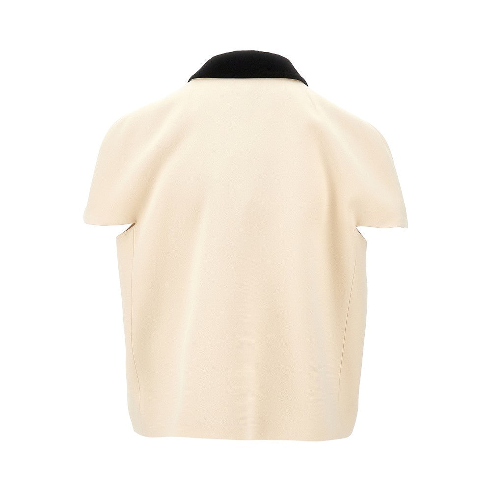 Compact sablé short-sleeved jacket