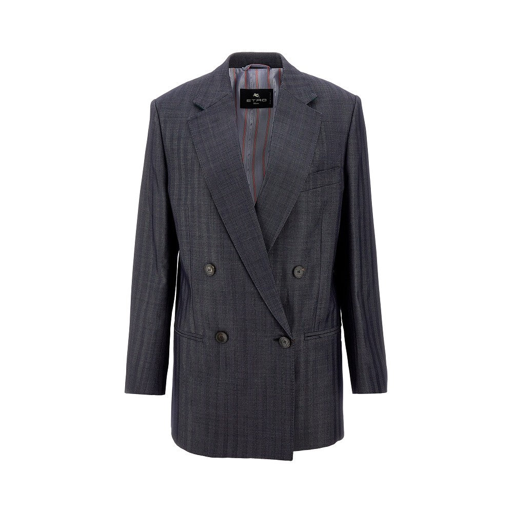 Wool-blend double-breasted jacket