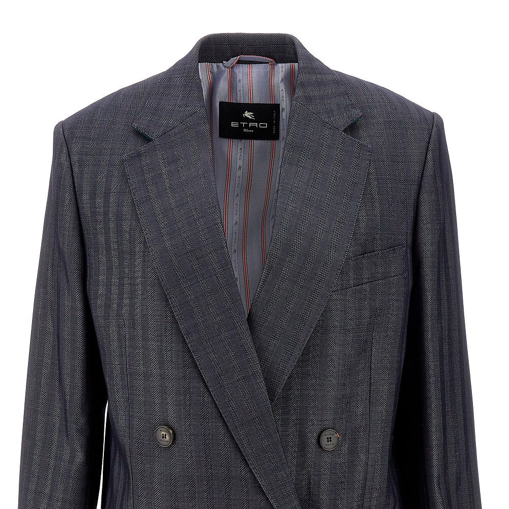 Wool-blend double-breasted jacket