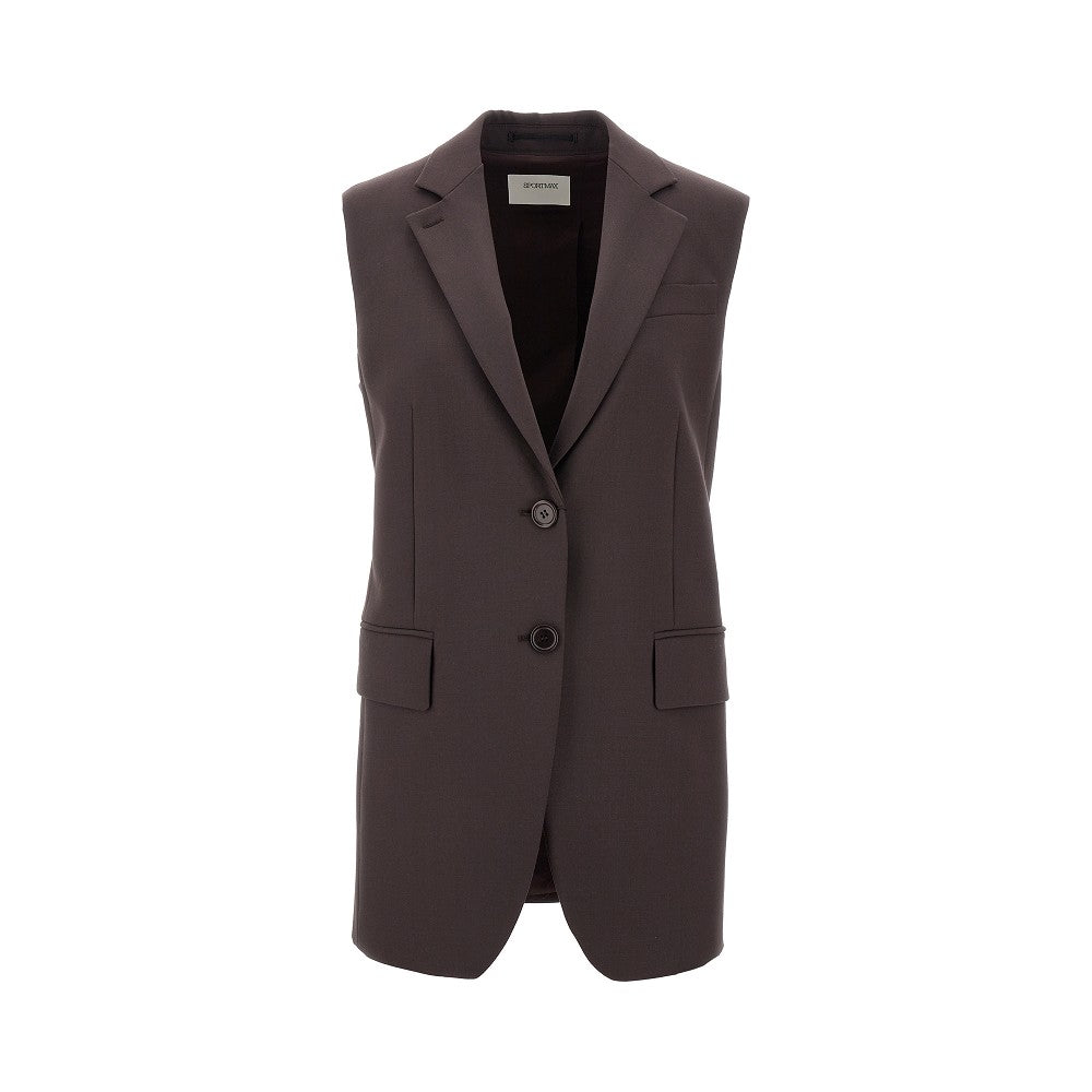 Sleeveless wool blazer