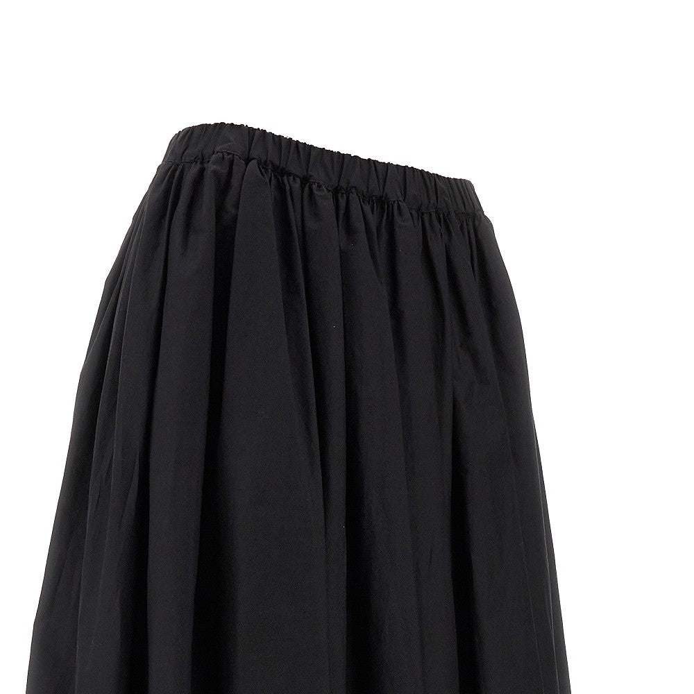 Poplin long balloon skirt