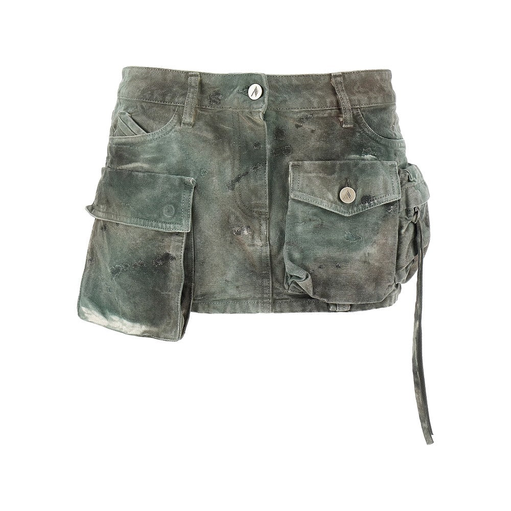 &#39;Fay&#39; stained denim mini skirt