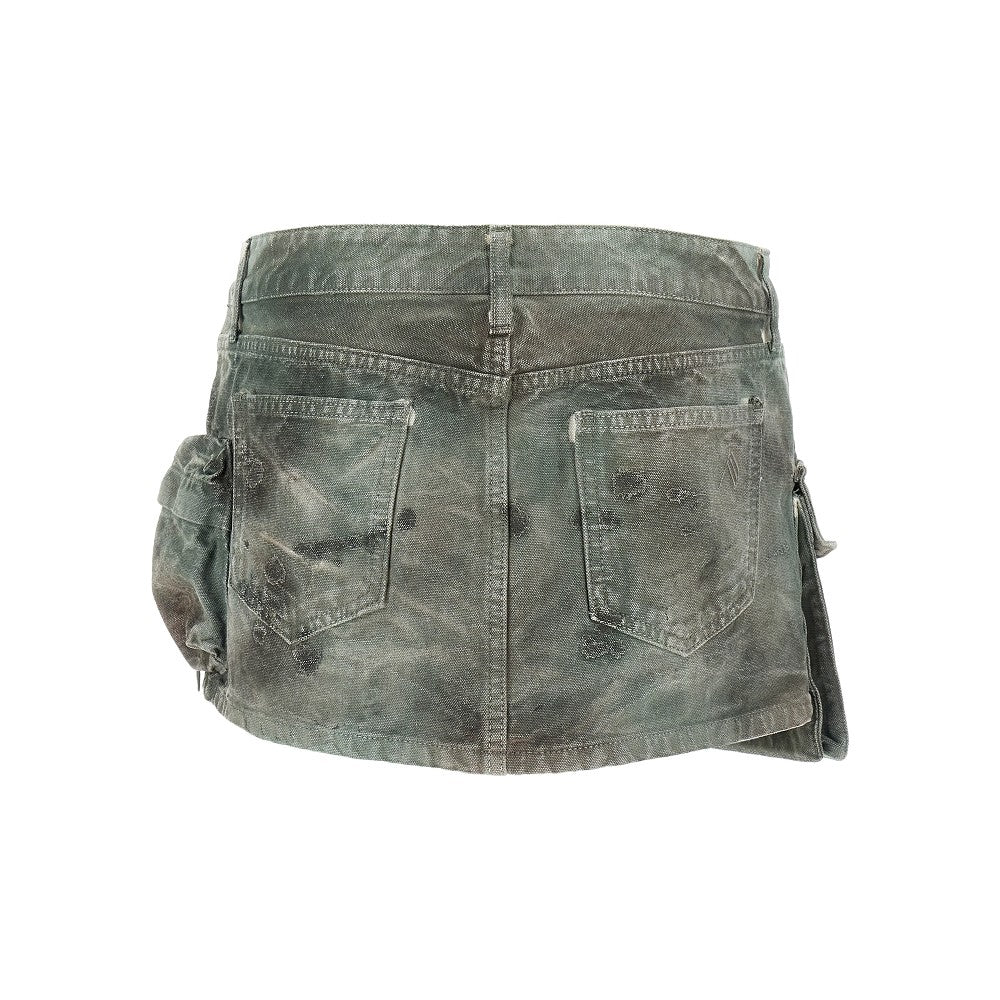 &#39;Fay&#39; stained denim mini skirt