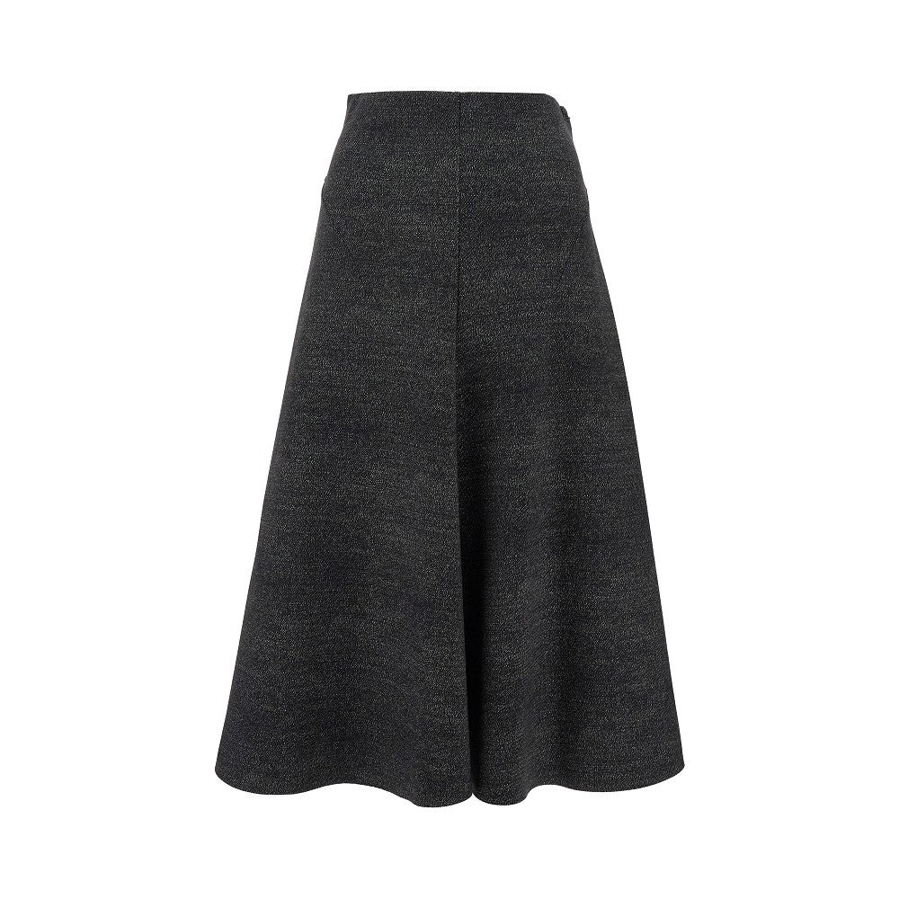 Tweed-effect scuba fabric midi skirt