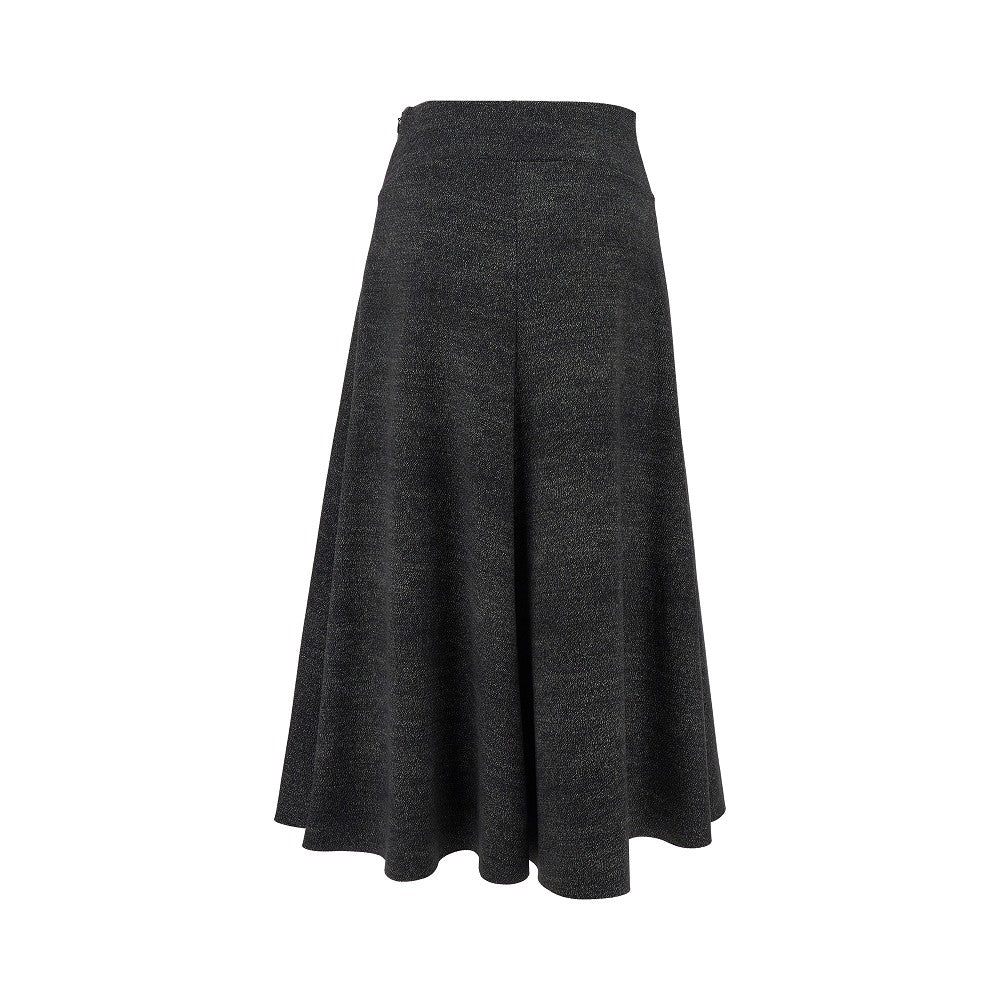 Tweed-effect scuba fabric midi skirt