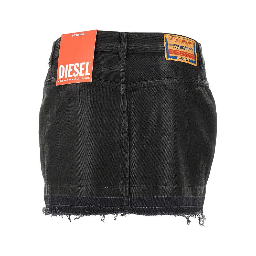 &#39;Ron&#39; coated denim mini skirt