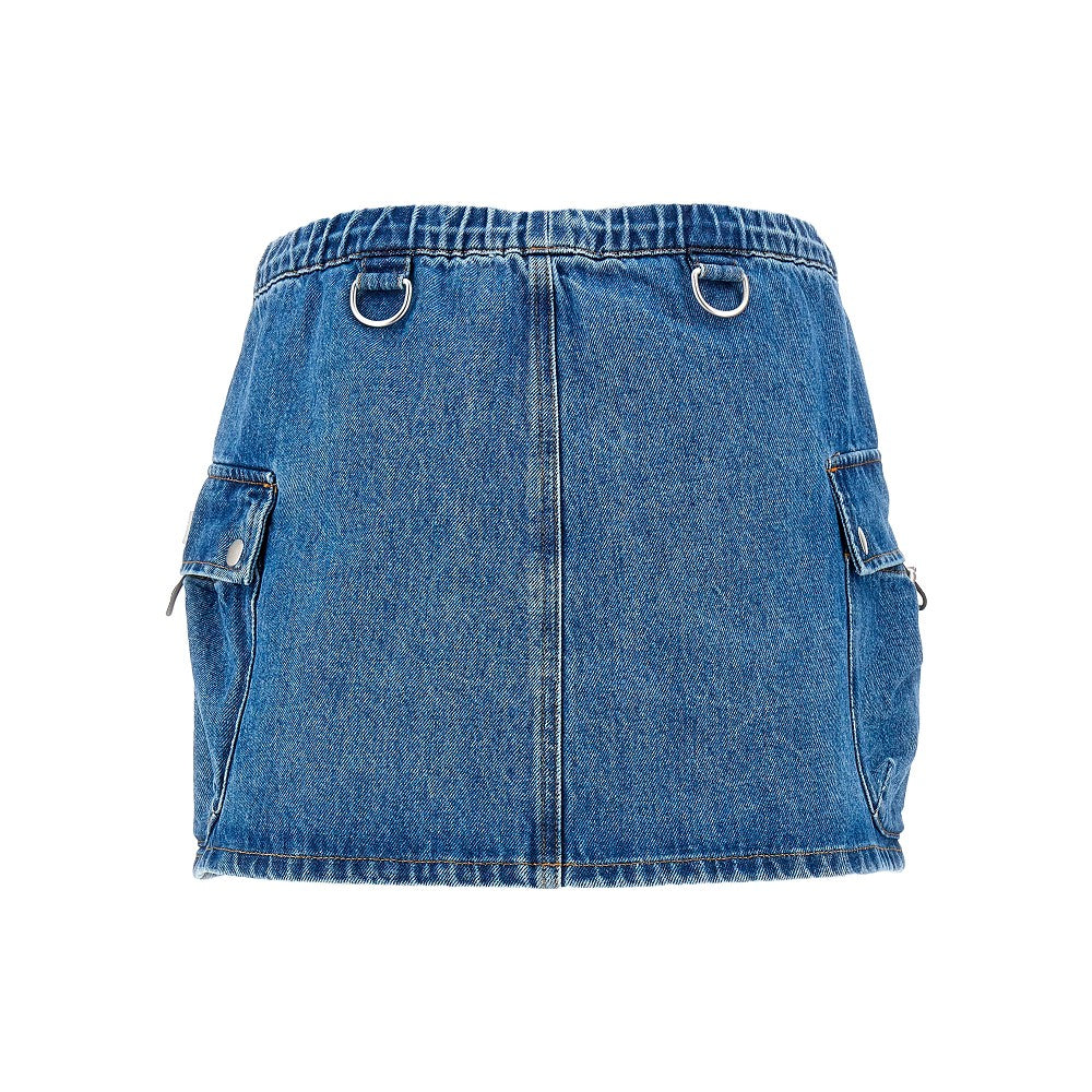 Denim mini skirt with cargo pockets