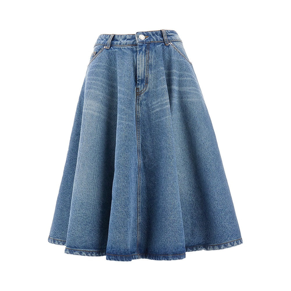 Denim midi skirt