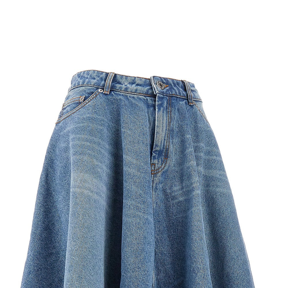 Denim midi skirt