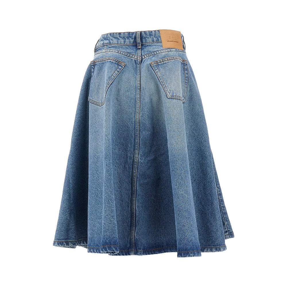 Denim midi skirt