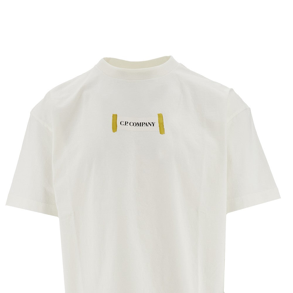 T-shirt con stampa logo effetto pittura