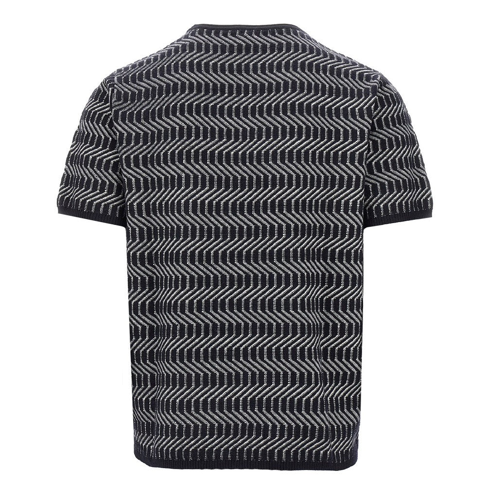 Optical motif wool knitted T-shirt