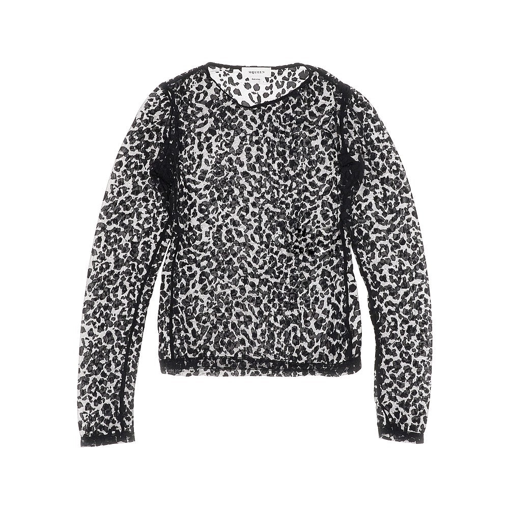 Devoré leopard motif top